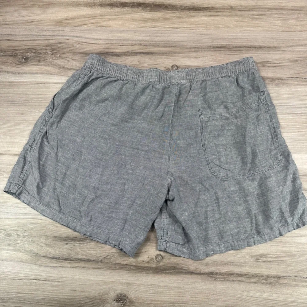 Allbirds Mens Linen Blend Elastic Waist Shorts Grey Size Large Patch Pockets